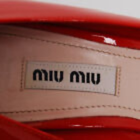 Miu Miu Patent Leather Peep-Toe Pumps - Picture 5 of 5